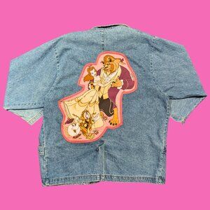 Vintage 1990's Beauty and the Beast Bed Sheet Jacket Size L